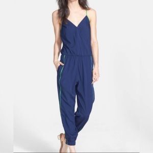 Anthropologie Porridge Blue Surplice Jumpsuit XS